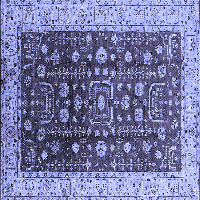 Square Machine Washable Oriental Blue Traditional Rug, wshurb628blu