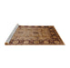 Sideview of Machine Washable Industrial Modern Brown Sand Brown Rug, wshurb629