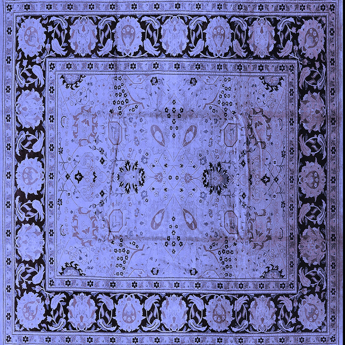 Square Oriental Blue Traditional Rug, urb629blu