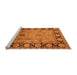 Sideview of Machine Washable Oriental Orange Traditional Area Rugs, wshurb629org