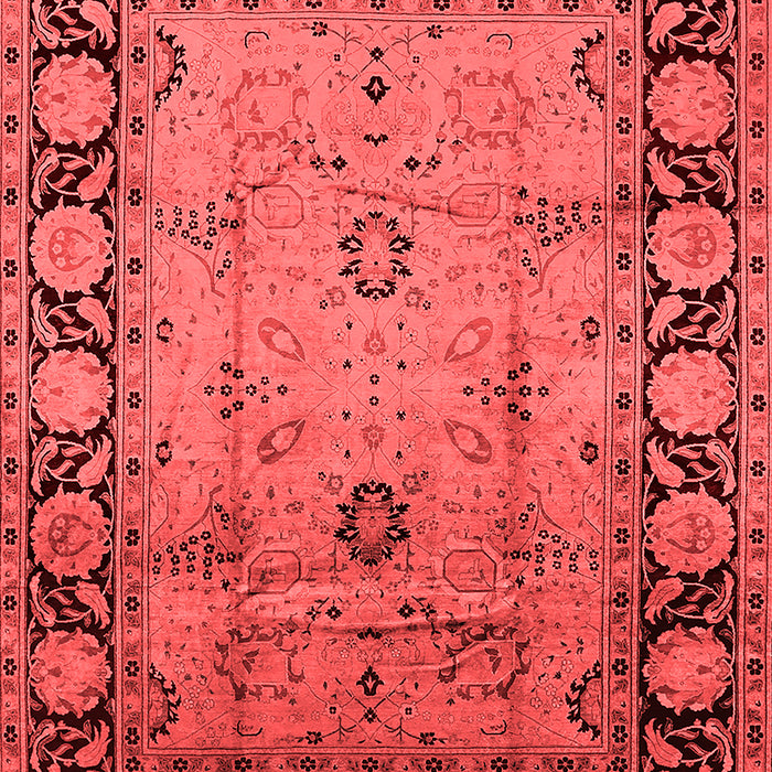 Machine Washable Oriental Red Traditional Rug, wshurb629red