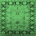 Square Oriental Emerald Green Traditional Rug, urb629emgrn