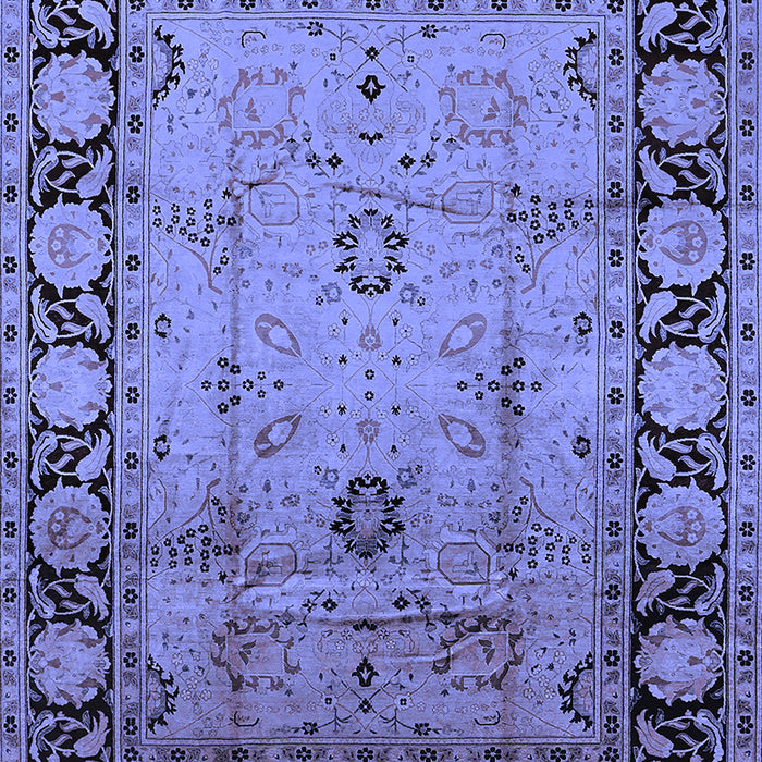 Machine Washable Oriental Blue Traditional Rug, wshurb629blu