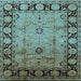 Square Oriental Light Blue Traditional Rug, urb629lblu