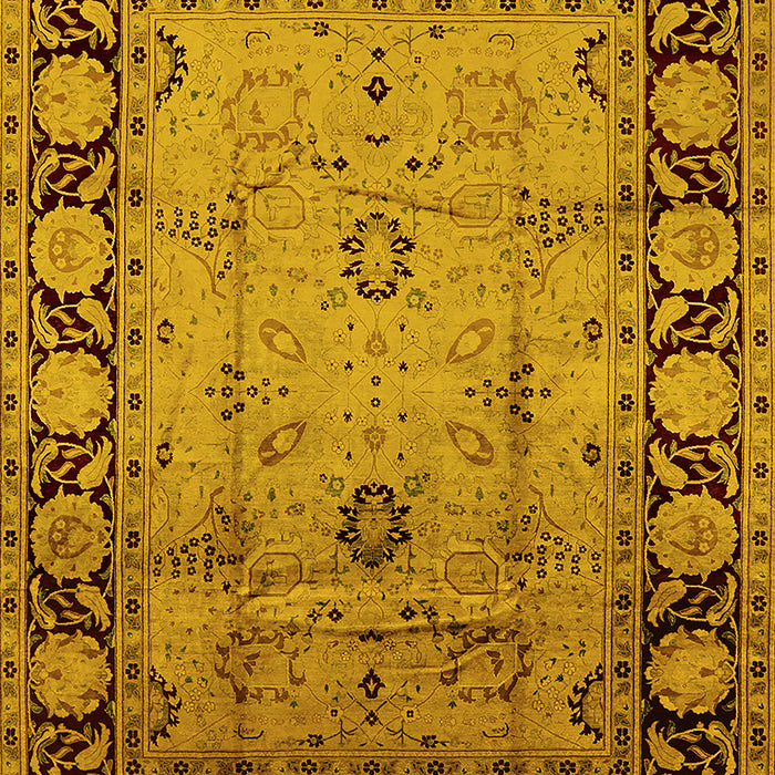 Oriental Yellow Traditional Rug, urb629yw