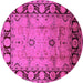 Round Oriental Pink Traditional Rug, urb629pnk