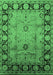 Machine Washable Oriental Emerald Green Traditional Area Rugs, wshurb629emgrn