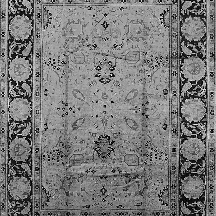 Machine Washable Oriental Gray Traditional Rug, wshurb629gry