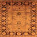 Square Oriental Orange Traditional Rug, urb629org