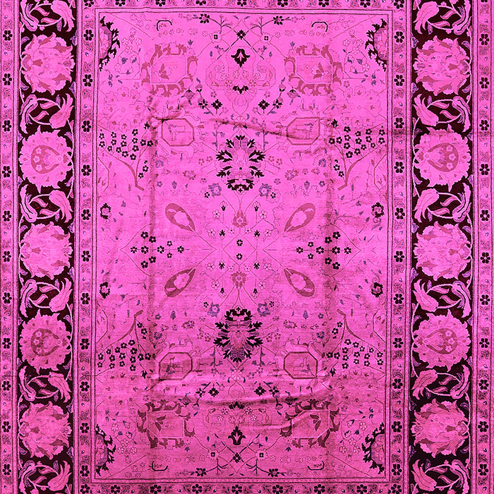 Machine Washable Oriental Pink Traditional Rug, wshurb629pnk