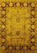 Machine Washable Oriental Yellow Traditional Rug, wshurb629yw