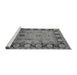 Sideview of Machine Washable Oriental Gray Traditional Rug, wshurb629gry