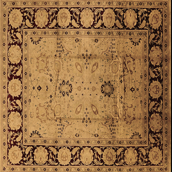 Square Oriental Brown Traditional Rug, urb629brn