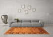 Machine Washable Oriental Orange Traditional Area Rugs in a Living Room, wshurb629org