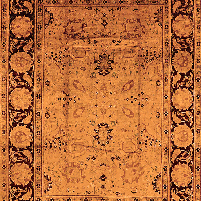 Machine Washable Oriental Orange Traditional Area Rugs, wshurb629org
