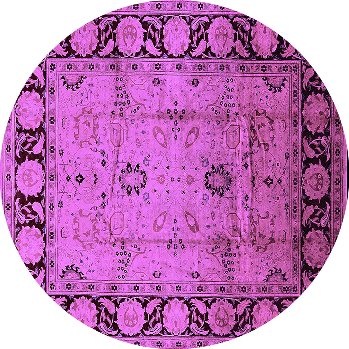 Round Oriental Purple Traditional Rug, urb629pur