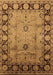 Machine Washable Oriental Brown Traditional Rug, wshurb629brn