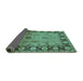 Sideview of Oriental Turquoise Traditional Rug, urb629turq