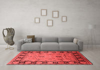Machine Washable Oriental Red Traditional Rug, wshurb629red