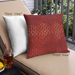 Front View of Mid-Century Modern Urban Square Red Throw Pillow, 18 inch by 18 inch, pwurb62
