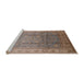 Sideview of Machine Washable Industrial Modern Camel Brown Rug, wshurb630