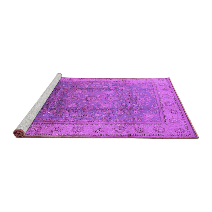 Sideview of Machine Washable Oriental Purple Traditional Area Rugs, wshurb630pur