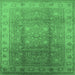 Square Oriental Emerald Green Traditional Rug, urb630emgrn