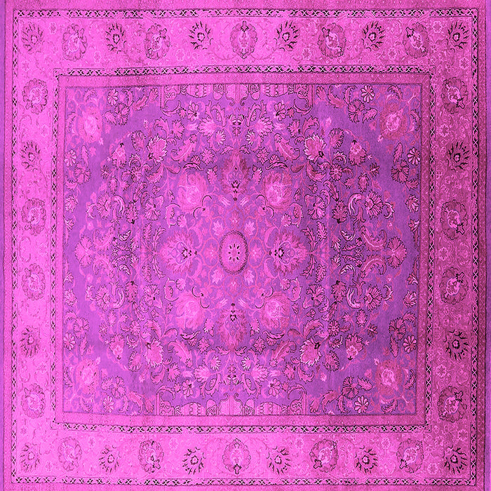 Square Machine Washable Oriental Pink Traditional Rug, wshurb630pnk