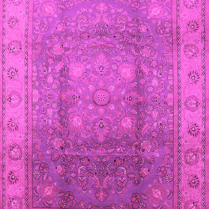 Machine Washable Oriental Pink Traditional Rug, wshurb630pnk