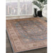 Mid-Century Modern Camel Brown Oriental Rug in Family Room, urb630