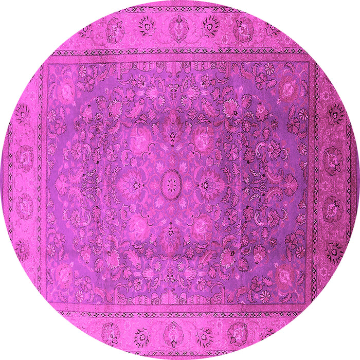 Round Oriental Pink Traditional Rug, urb630pnk