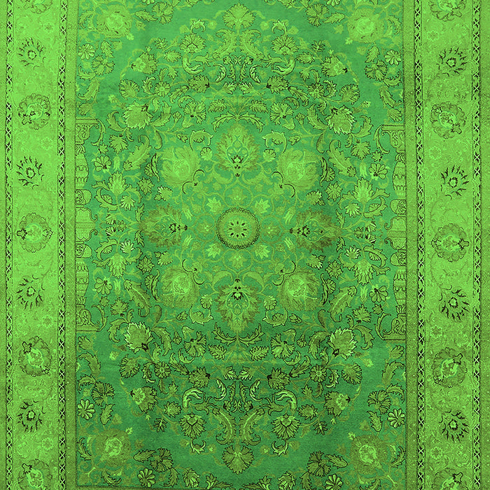 Machine Washable Oriental Green Traditional Area Rugs, wshurb630grn