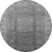 Round Oriental Gray Traditional Rug, urb630gry
