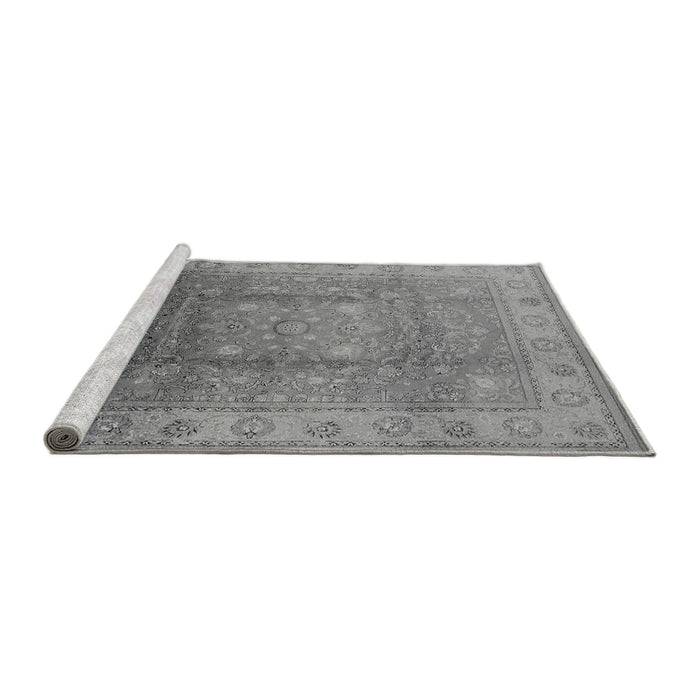 Sideview of Machine Washable Oriental Gray Traditional Rug, wshurb630gry