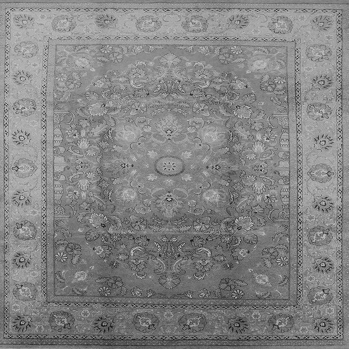 Square Machine Washable Oriental Gray Traditional Rug, wshurb630gry