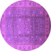 Round Oriental Purple Traditional Rug, urb630pur