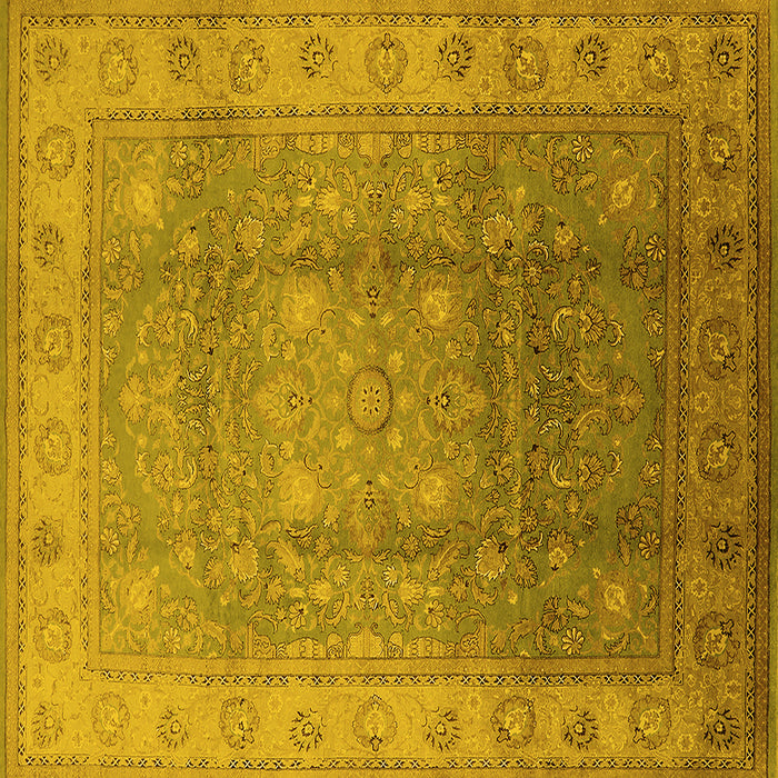 Square Oriental Yellow Traditional Rug, urb630yw