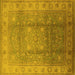 Square Oriental Yellow Traditional Rug, urb630yw