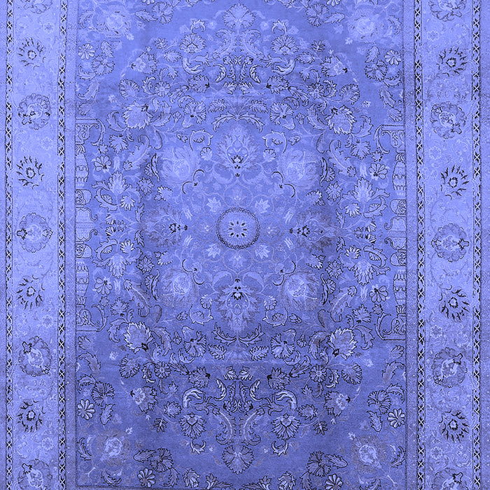Machine Washable Oriental Blue Traditional Rug, wshurb630blu