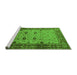 Sideview of Machine Washable Oriental Green Traditional Area Rugs, wshurb631grn