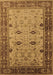 Machine Washable Oriental Brown Traditional Rug, wshurb631brn