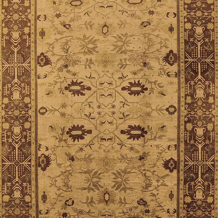 Machine Washable Oriental Brown Traditional Rug, wshurb631brn