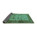 Sideview of Oriental Turquoise Traditional Rug, urb631turq