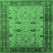 Square Oriental Emerald Green Traditional Rug, urb631emgrn