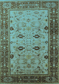 Oriental Light Blue Traditional Rug, urb631lblu