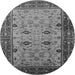 Round Oriental Gray Traditional Rug, urb631gry