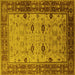 Square Oriental Yellow Traditional Rug, urb631yw