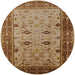 Round Machine Washable Industrial Modern Mahogany Brown Rug, wshurb631