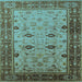 Square Oriental Light Blue Traditional Rug, urb631lblu