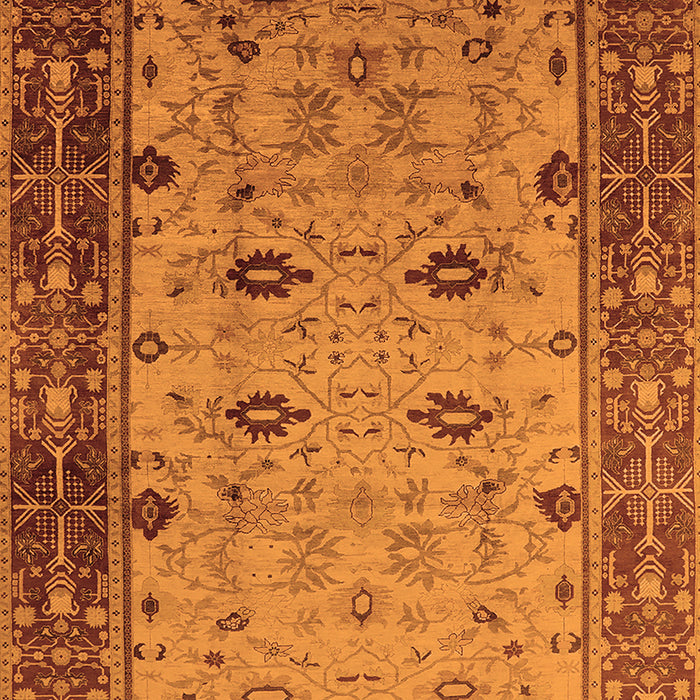 Machine Washable Oriental Orange Traditional Area Rugs, wshurb631org